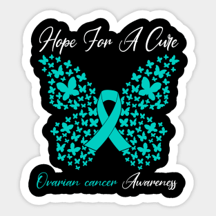 Hope For A Cure Butterfly Gift 3 Ovarian cancer Sticker